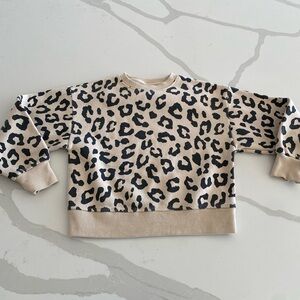 Zara Kids Beige and Black Animal Print Sweatshirt